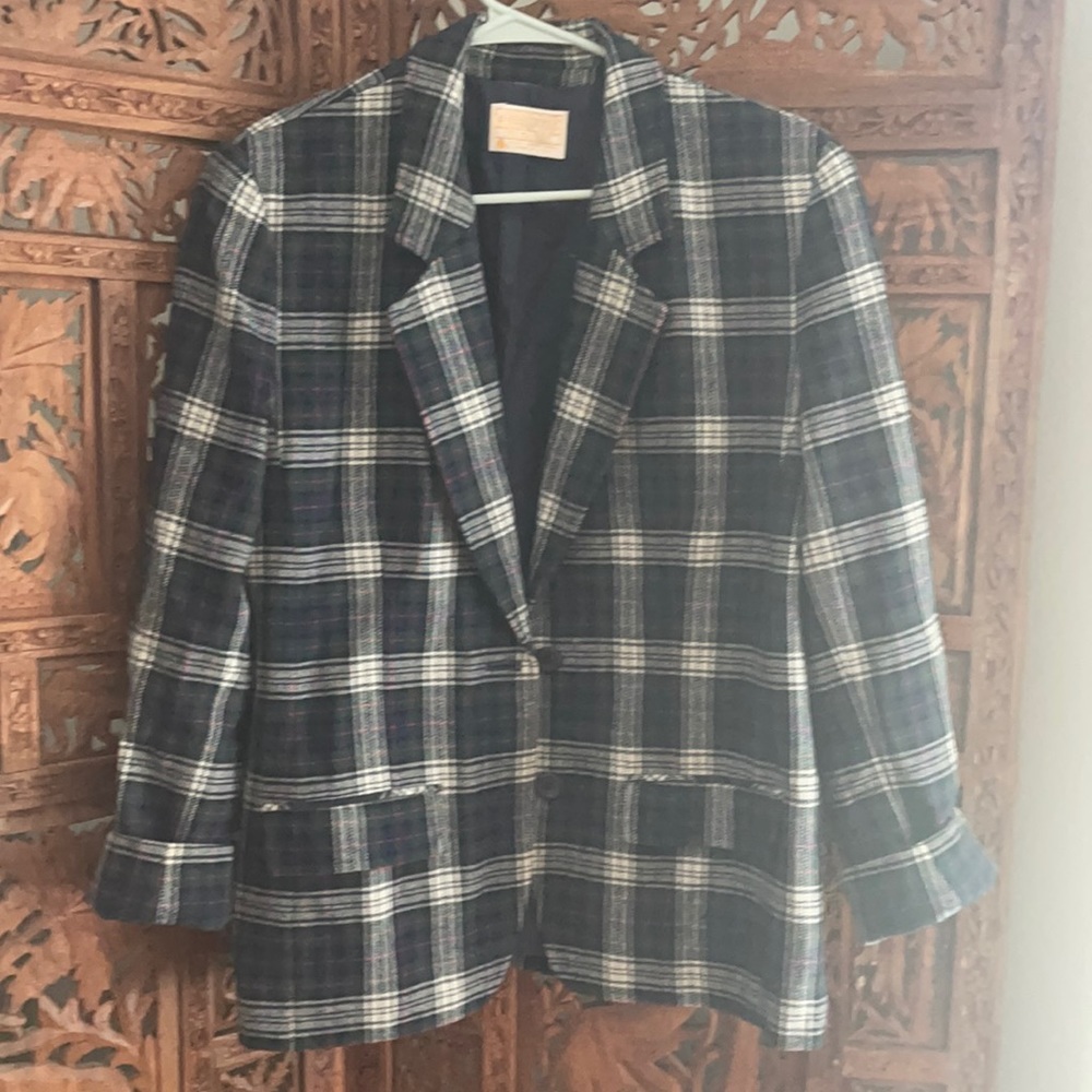 Wool silk lined vintage Pendleton Plaid blazer